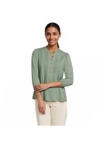 LANDS' END Baumwolle/Modal-Biesenshirt mit 3/4-&Auml;rmeln, Damen,  Gr&uuml;n, Elasthan/Baumwoll-Mischung/Synthetic-blend, by Lands' End