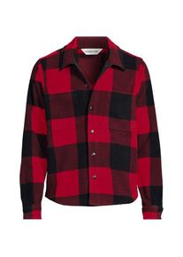 LANDS' END Hemdjacke aus Fleece, Herren,  Rot, Polyester, by Lands' End