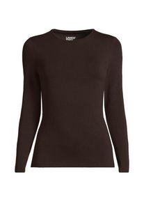 LANDS' END Shirt aus Baumwolle/Modal-Mix mit Rundausschnitt, Damen,  Braun, Baumwolle Modal, by Lands' End