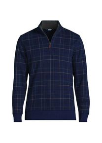 LANDS' END Rei&szlig;verschluss-Pullover aus Bedford-Ripp, Herren,  Blau, Baumwolle, by Lands' End