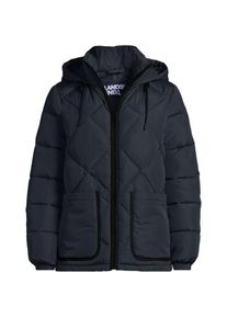 LANDS' END Isolierte Kapuzen-Steppjacke, Damen,  Grau, Polyester, by Lands' End