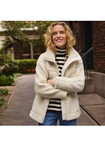 LANDS' END Teddyjacke, Damen,  Wei&szlig;, Polyester, by Lands' End
