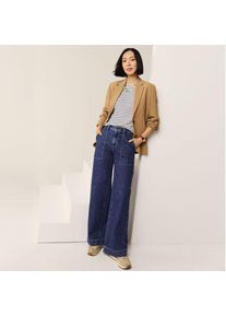 LANDS' END Soft Denim Utility-Jeans mit weitem Bein, Damen,  Blau, Elasthan/Baumwoll-Mischung, by Lands' End