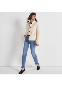 LANDS' END Boucl&eacute;-Jacke, Damen,  Wei&szlig;, Polyester, by Lands' End