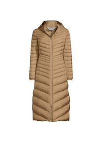 LANDS' END Ultraleichter Maxi-Daunenmantel mit Kapuze WANDERWEIGHT, Damen,  Beige, Nylon/Daunen, by Lands' End