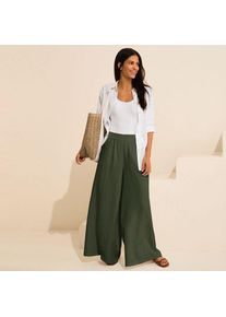 LANDS' END Premium Reinleinen-Palazzohose, Damen,  Gr&uuml;n, Leinen, by Lands' End