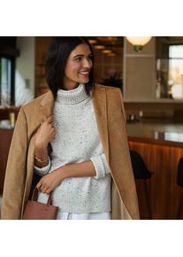 LANDS' END Softer Pullover mit Rollkragen, Damen,  Wei&szlig;, Polyacryl/Baumwoll-Mischung/Woll-Mischung, by Lands' End