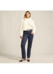 LANDS' END Rail Straight Feincordhose High Waist, Damen,  Blau, Elasthan/Baumwoll-Mischung, by Lands' End