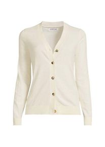LANDS' END Cardigan aus Baumwolle/Seidenmix, Damen,  Wei&szlig;, Baumwolle/Seide/Nylon, by Lands' End