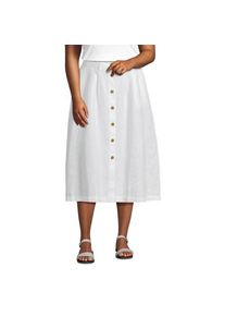 LANDS' END Leinen-Midirock, Damen,  Wei&szlig;, Leinen, by Lands' End