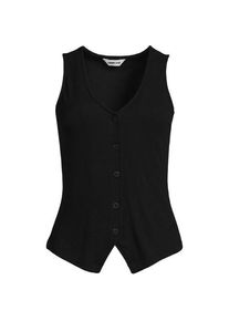 LANDS' END &Auml;rmellose Feinstrick-Weste, Damen,  Schwarz, Elasthan/Viskose/Polyester-Mischung, by Lands' End