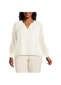 LANDS' END Bestickte Chiffonbluse, Damen,  Wei&szlig;, Polyester, by Lands' End