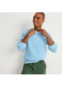 LANDS' END Drifter Strukturstrick-Pullover, Herren,  Blau, Baumwolle, by Lands' End