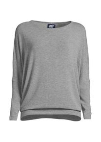 LANDS' END Shirt mit Fledermaus&auml;rmeln aus softem Viskosemix, Damen,  Grau, Viskose-Mischung/Polyester-Mischung, by Lands' End