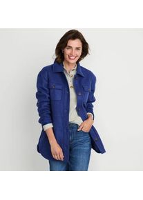 LANDS' END Luxe Fleece-Hemdjacke, Damen,  Blau, Polyester, by Lands' End
