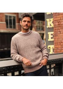 LANDS' END Rippstrick-Pullover, Herren,  Beige, Wolle/Polyester/Polyacryl, by Lands' End