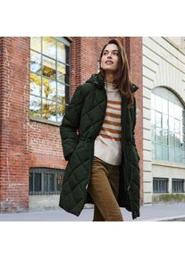 LANDS' END Steppmantel mit geraffter Taille, Damen,  Gr&uuml;n, by Lands' End