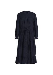 LANDS' END Stufenkleid mit Lochstickerei, Damen,  Blau, Baumwolle, by Lands' End