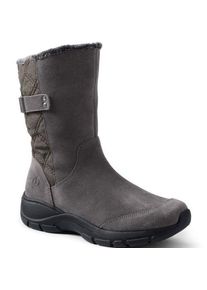 LANDS' END Isolierte Stiefel, Damen,  Grau, Polyester/Gummi/Rauleder, by Lands' End