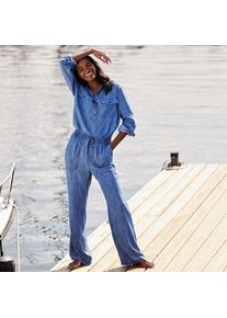 LANDS' END Leichte Tencel Hose mit weitem Bein, Damen,  Blau, Lyocell (Viskose), by Lands' End