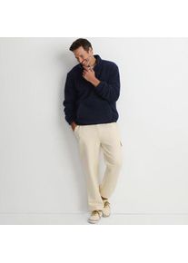 LANDS' END Sherpa-Fleece-Pullover mit Zipper, Herren,  Blau, Polyester, by Lands' End