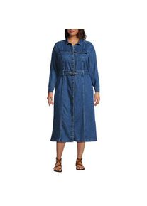 LANDS' END Wadenlanges Soft Denim Kleid, Damen,  Blau, Baumwoll-Mischung, by Lands' End