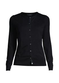 LANDS' END Supima Feinstrick-Cardigan, Damen,  Schwarz, Baumwoll-Mischung, by Lands' End
