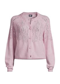 LANDS' END Cardigan mit Ajourstrick, Damen,  Lila, Polyacryl/Woll-Mischung/Polyester-Mischung, by Lands' End