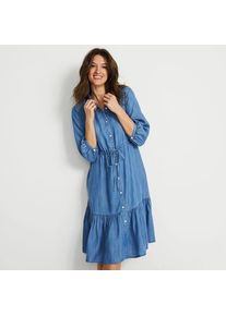 LANDS' END Tencel Midi-Hemdblusenkleid, Damen,  Blau, by Lands' End