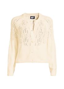 LANDS' END Cardigan mit Ajourstrick, Damen,  Beige, Polyacryl/Woll-Mischung/Polyester-Mischung, by Lands' End