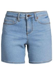 LANDS' END Recover Jeansshorts Mid Waist 18 cm, Damen,  Blau, Elasthan/Baumwoll-Mischung/Polyester-Mischung, by Lands' End