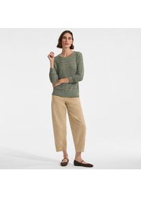 LANDS' END Soft Flow Rundhalspullover aus Leinenmix, Damen,  Gr&uuml;n, by Lands' End