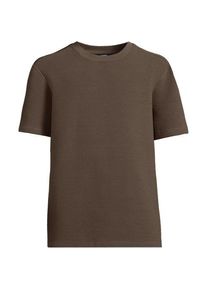 LANDS' END Kurzarm-Shirt mit Struktur, Herren,  Braun, Baumwolle/Polyester, by Lands' End