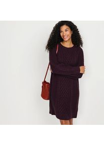 LANDS' END Zopfmuster-Grobstrickkleid, Damen,  Lila, Polyacryl/Baumwoll-Mischung, by Lands' End
