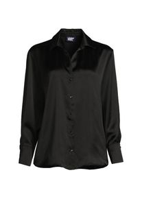 LANDS' END Satinbluse, Damen,  Schwarz, Viskose, by Lands' End