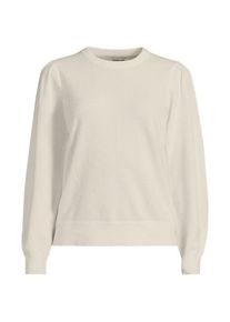 LANDS' END Kaschmirpullover mit Puff&auml;rmeln, Damen,  Wei&szlig;, Kaschmir, by Lands' End