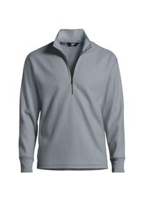 LANDS' END Fleece-Pullover mit Rei&szlig;verschluss, Herren,  Grau, Viskose-Mischung/Polyester-Mischung, by Lands' End