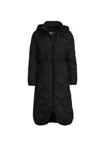 LANDS' END Isolierter Steppmantel mit Kapuze, Damen,  Schwarz, Polyester/Nylon, by Lands' End