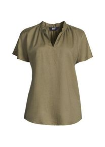 LANDS' END Leinentop mit Dolman-&Auml;rmeln, Damen,  Gr&uuml;n, by Lands' End