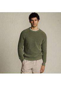 LANDS' END DRIFTER Pullover im Shaker-Rippstrick, Herren,  Gr&uuml;n, Baumwolle, by Lands' End
