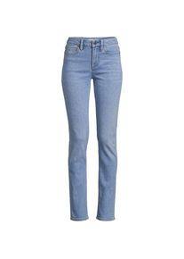 LANDS' END Straight Fit Recover Jeans Mid Waist, Damen,  Blau, Elasthan/Baumwoll-Mischung/Polyester-Mischung, by Lands' End