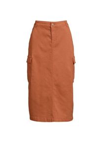 LANDS' END Midi-Cargorock, Damen,  Orange, Baumwoll-Mischung, by Lands' End