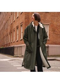 LANDS' END Umziehmantel mit Teddyfutter, Damen,  Gr&uuml;n, Polyester, by Lands' End