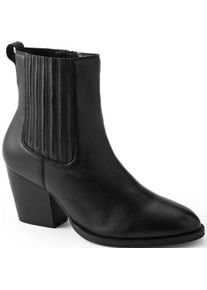 LANDS' END Stiefeletten aus Leder, Damen,  Schwarz, Leder, by Lands' End
