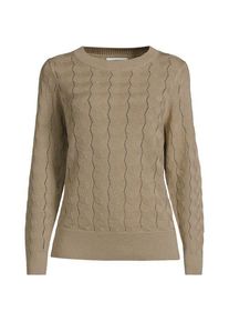 LANDS' END Soft Flow Rundhalspullover aus Leinenmix, Damen,  Wei&szlig;, by Lands' End