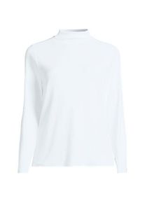 LANDS' END Softes Stehbund-Shirt, Damen,  Wei&szlig;, Elasthan/Viskose/Viskose-Mischung, by Lands' End