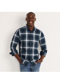 LANDS' END Karo-Hemd aus Baumwoll-Twill, Herren,  Blau, Baumwolle, by Lands' End