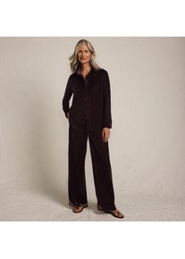 LANDS' END Samthose mit weitem Bein, Damen,  Braun, Polyester, by Lands' End