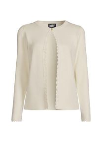 LANDS' END Cardigan mit Muschelrand, Damen,  Wei&szlig;, Viskose/Viskose-Mischung/Polyester-Mischung, by Lands' End