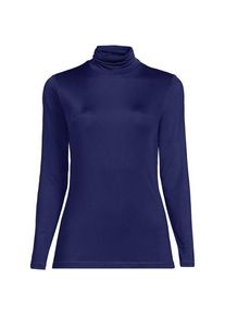 LANDS' END Funktionsshirt mit Rollkragen THERMASKIN, Damen,  Blau, Polyester-Mischung, by Lands' End